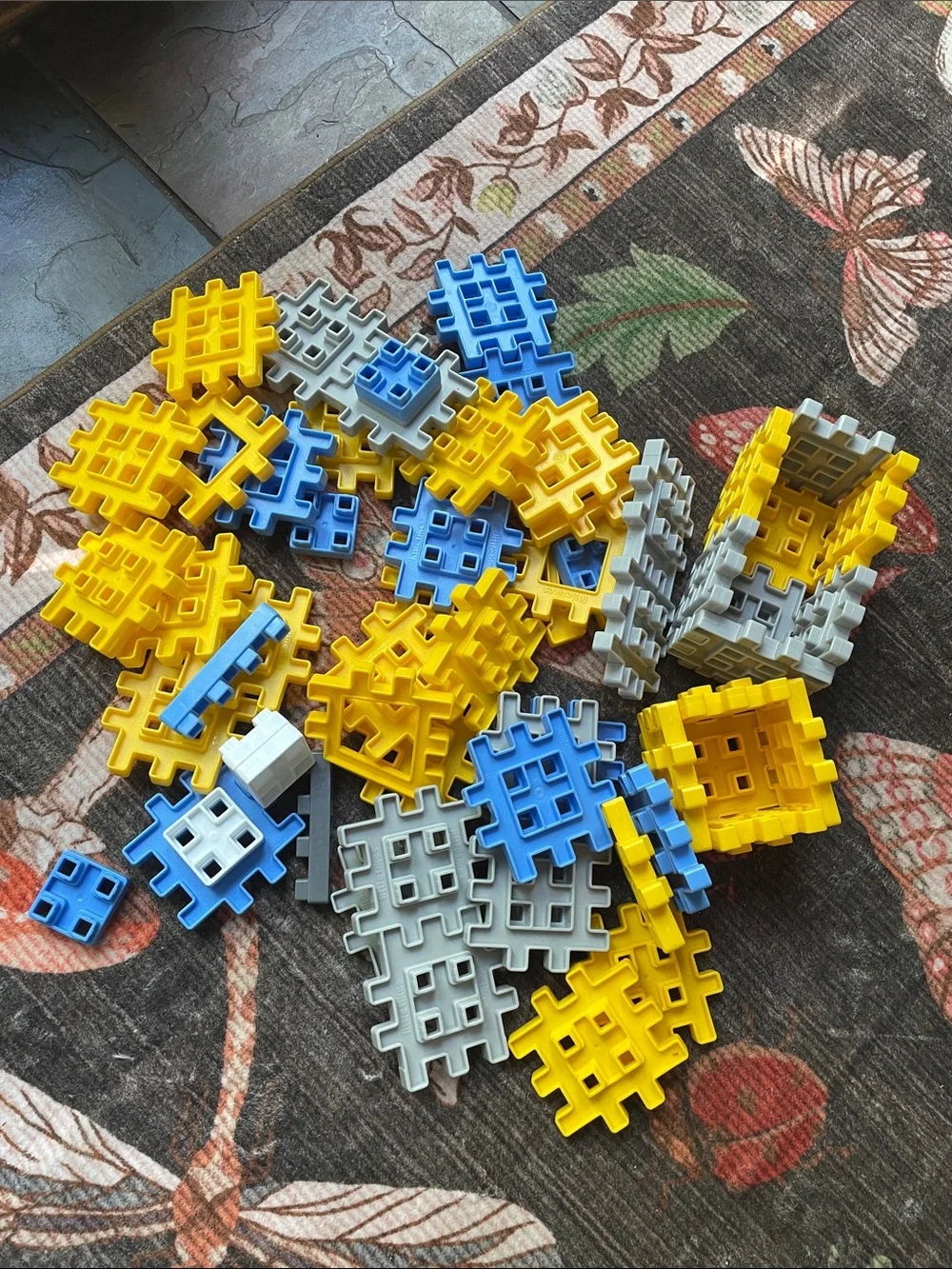 Little Tikes Waffle Blocks Building Blocks Set - Yellow, Blue, Gray - Kids Toys